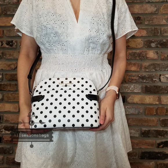 Kate Spade Staci Dot Dot Dot Dome Crossbody White - Picture 4 of 7